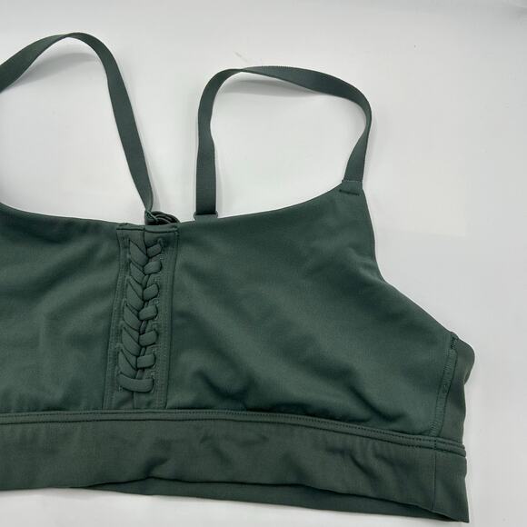 Aerie OFFLINE The Hugger Crackle Sports Bra Medium Green Racerback Active - Picture 7 of 11